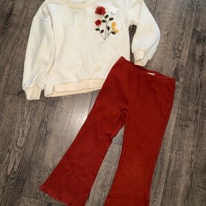 Kids Headquarters Cream Ribbed Collar Top